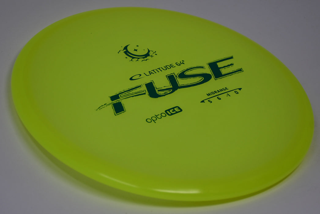 Buy Yellow Latitude 64 Opto Ice Moonshine Fuse Midrange Disc Golf Disc (Frisbee Golf Disc) at Skybreed Discs Online Store