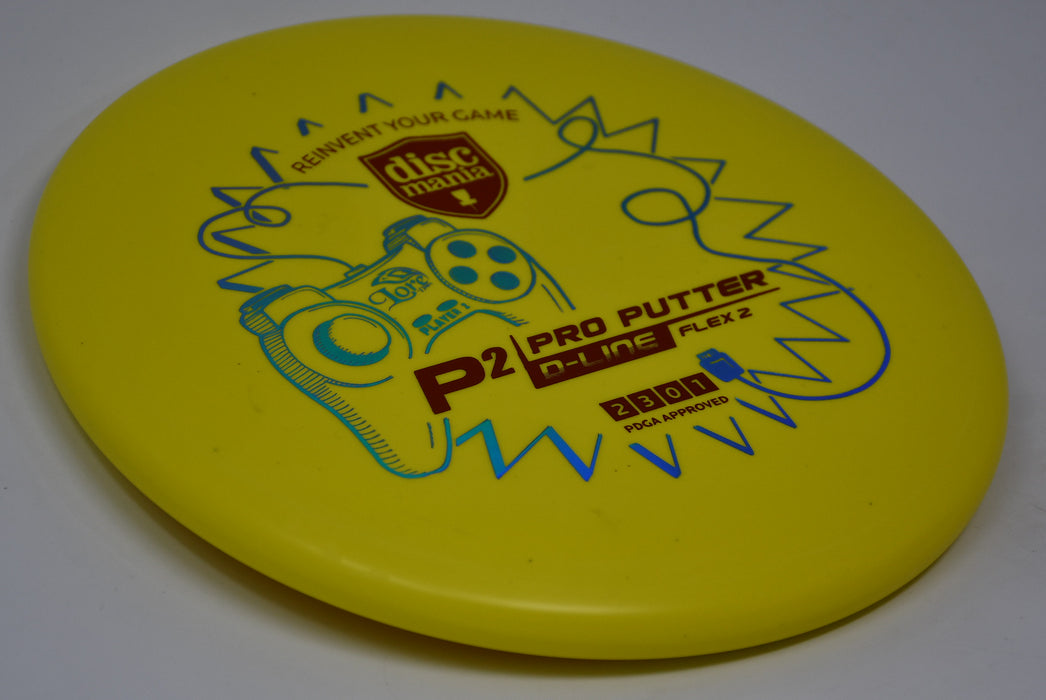 Buy Yellow Discmania D-Line Flex 2 P2 Lore Controller Putt and Approach Disc Golf Disc (Frisbee Golf Disc) at Skybreed Discs Online Store