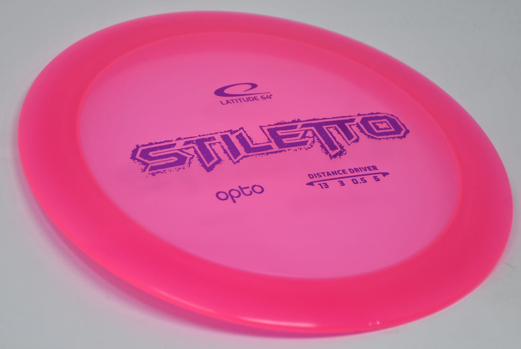 Buy Pink Latitude 64 Opto Stiletto Distance Driver Disc Golf Disc (Frisbee Golf Disc) at Skybreed Discs Online Store