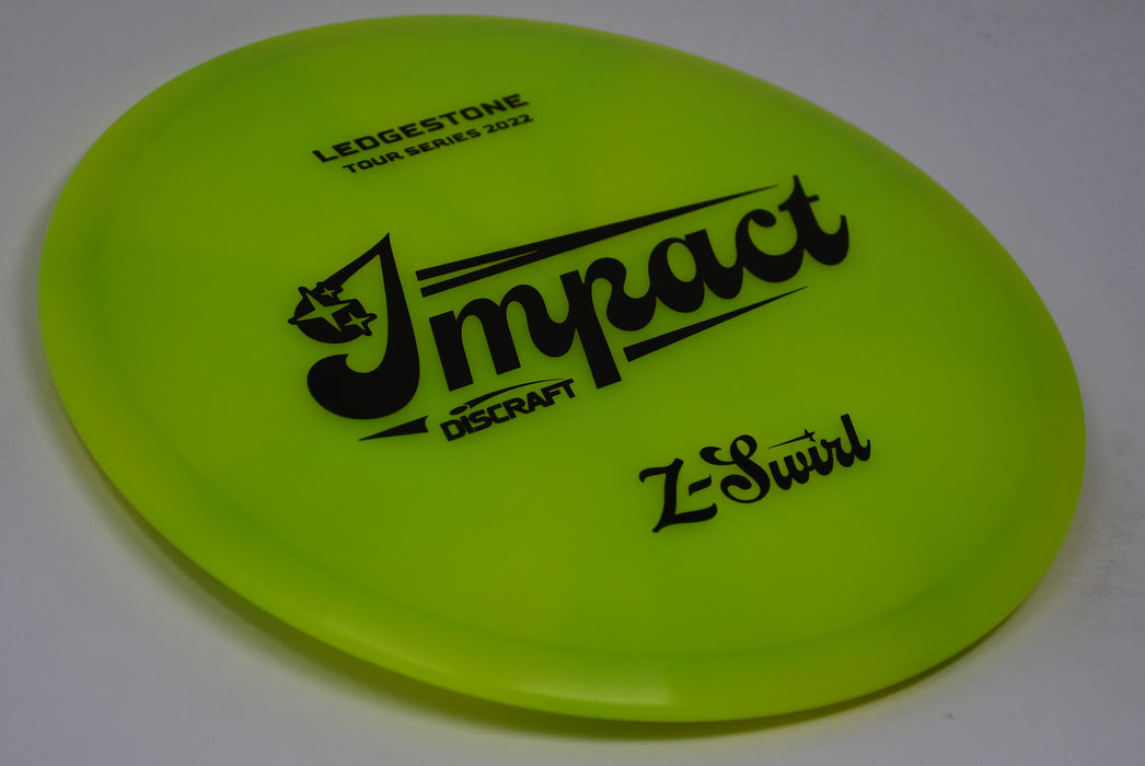 Buy Yellow Discraft LE Z Swirl Tour Series Impact Ledgestone 2022 Midrange Disc Golf Disc (Frisbee Golf Disc) at Skybreed Discs Online Store