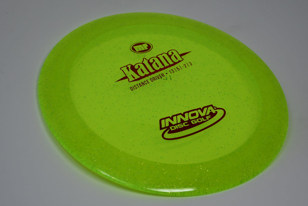 Buy Yellow Innova Metal Flake Katana Distance Driver Disc Golf Disc (Frisbee Golf Disc) at Skybreed Discs Online Store