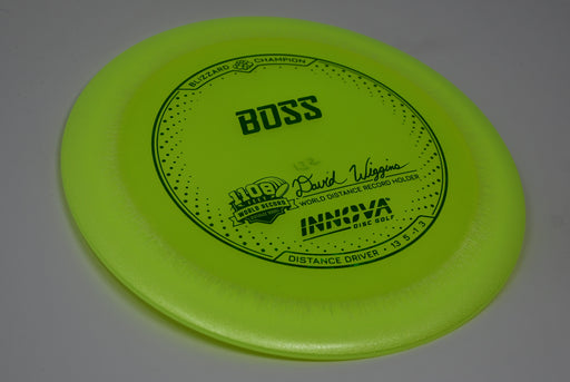 Buy Yellow Innova Blizzard Champion Boss Distance Driver Disc Golf Disc (Frisbee Golf Disc) at Skybreed Discs Online Store