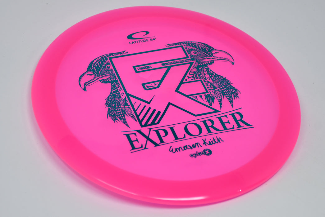 Buy Pink Latitude 64 Opto-X Explorer Emerson Keith 2022 Team Series Fairway Driver Disc Golf Disc (Frisbee Golf Disc) at Skybreed Discs Online Store