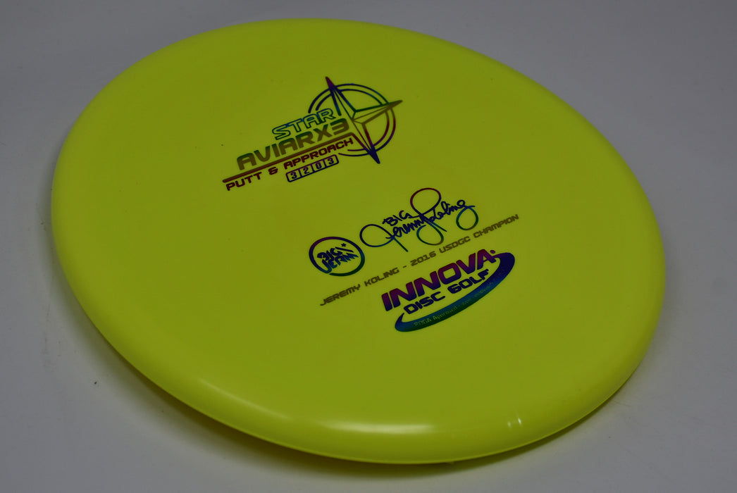 Buy Yellow Innova Star Aviar X3 Big Jerm Signature Putt and Approach Disc Golf Disc (Frisbee Golf Disc) at Skybreed Discs Online Store