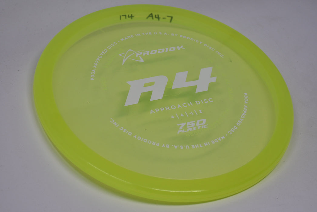Buy Yellow Prodigy 750 A4 Putt and Approach Disc Golf Disc (Frisbee Golf Disc) at Skybreed Discs Online Store