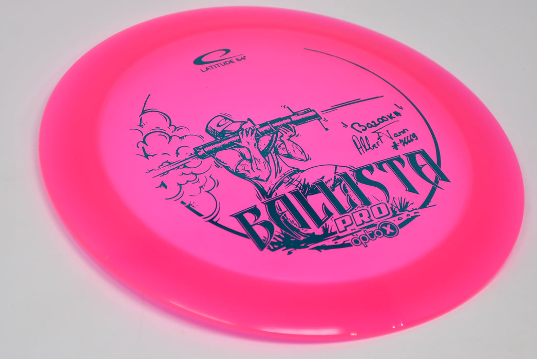 Buy Pink Latitude 64 Opto-X Ballista Pro Albert "Bazooka" Tamm 2022 Tour Series Distance Driver Disc Golf Disc (Frisbee Golf Disc) at Skybreed Discs Online Store