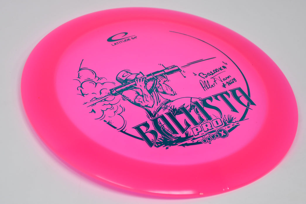 Buy Pink Latitude 64 Opto-X Ballista Pro Albert "Bazooka" Tamm 2022 Tour Series Distance Driver Disc Golf Disc (Frisbee Golf Disc) at Skybreed Discs Online Store