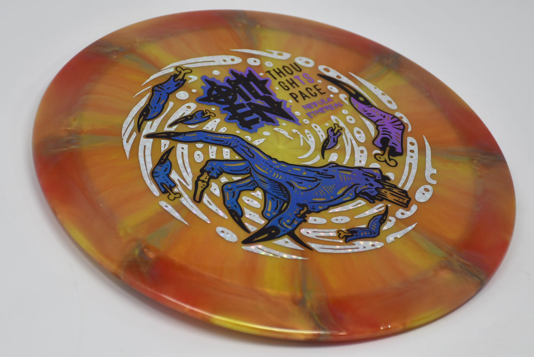 Buy Orange Thought Space Nebula Ethereal Omen Distance Driver Disc Golf Disc (Frisbee Golf Disc) at Skybreed Discs Online Store