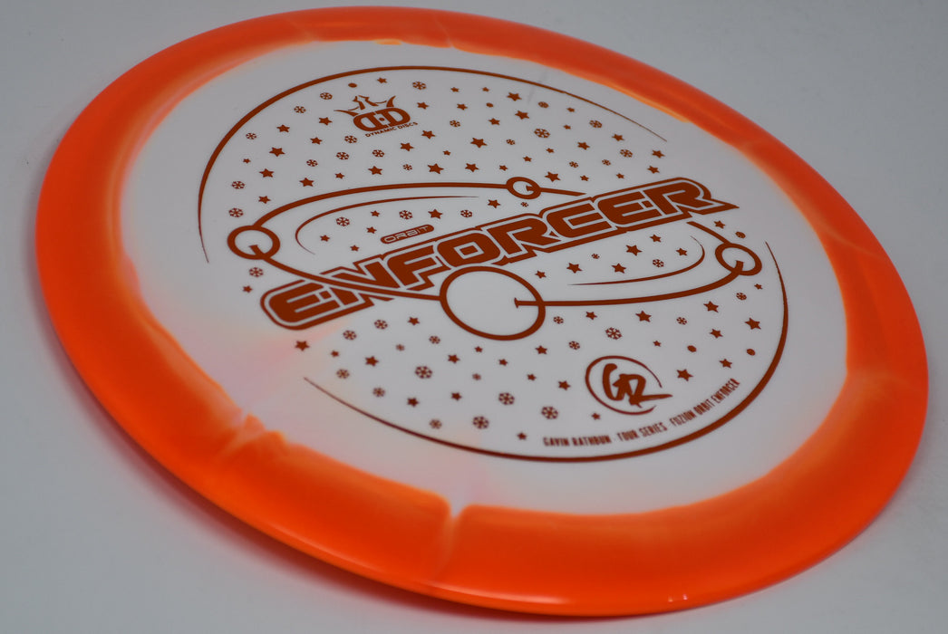 Buy Orange Dynamic Fuzion Orbit Enforcer Gavin Rathbun Tour Series Distance Driver Disc Golf Disc (Frisbee Golf Disc) at Skybreed Discs Online Store