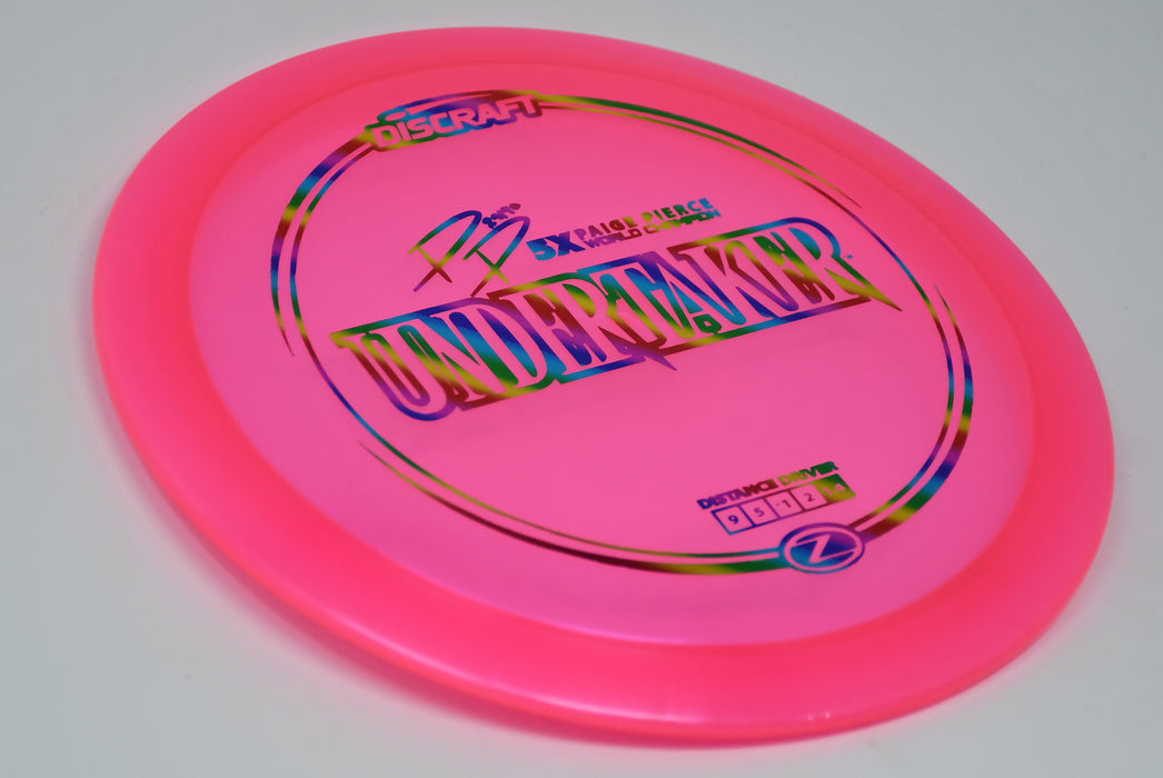 Buy Pink Discraft Z Undertaker Paige Pierce 5x Signature Distance Driver Disc Golf Disc (Frisbee Golf Disc) at Skybreed Discs Online Store