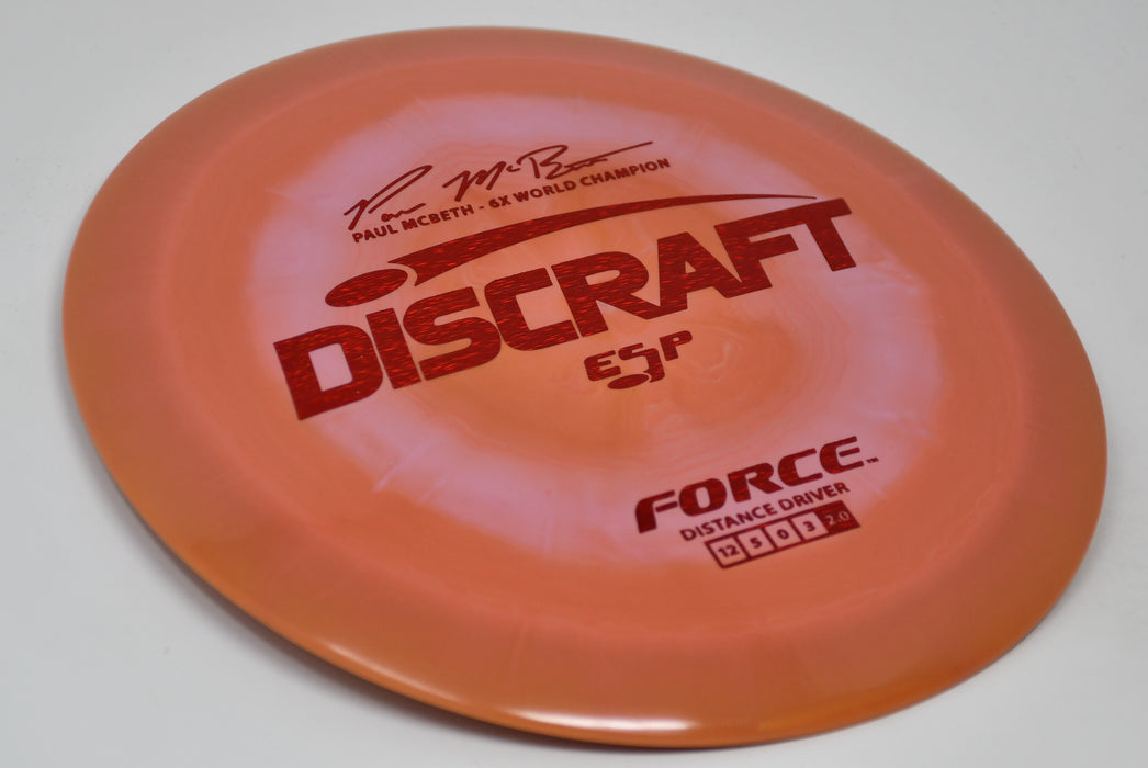 Buy Red Discraft ESP Force Paul McBeth 6x Signature Distance Driver Disc Golf Disc (Frisbee Golf Disc) at Skybreed Discs Online Store