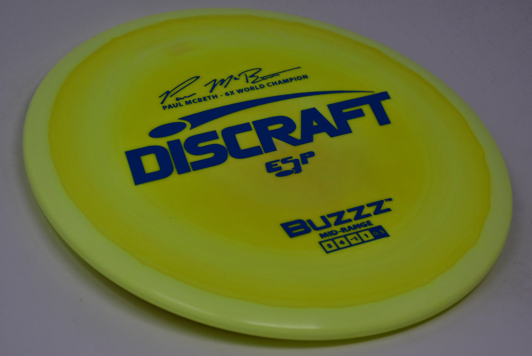 Buy Yellow Discraft ESP Buzzz Paul McBeth 6x Signature Midrange Disc Golf Disc (Frisbee Golf Disc) at Skybreed Discs Online Store