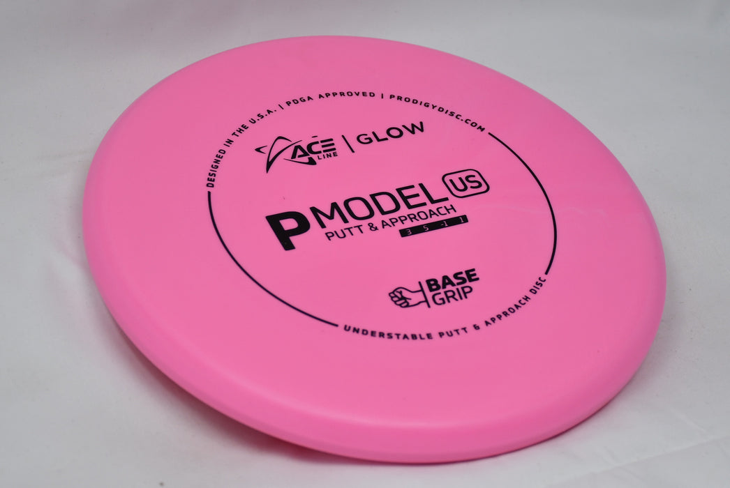 Buy Pink Prodigy Glow BaseGrip P Model US Putt and Approach Disc Golf Disc (Frisbee Golf Disc) at Skybreed Discs Online Store