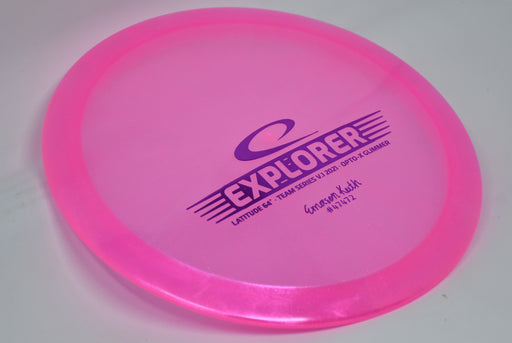 Buy Pink Latitude 64 Opto-X Glimmer Explorer Emerson Keith Team Series V.1 2021 Fairway Driver Disc Golf Disc (Frisbee Golf Disc) at Skybreed Discs Online Store