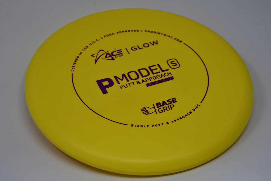 Buy Yellow Prodigy Glow BaseGrip P Model S Putt and Approach Disc Golf Disc (Frisbee Golf Disc) at Skybreed Discs Online Store