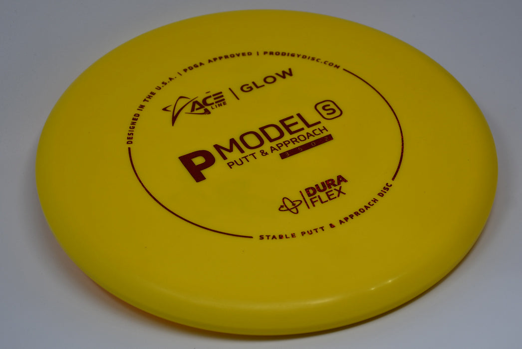 Buy Yellow Prodigy Glow DuraFlex P Model S Putt and Approach Disc Golf Disc (Frisbee Golf Disc) at Skybreed Discs Online Store