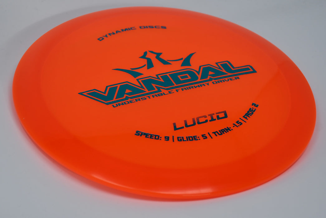 Buy Orange Dynamic Lucid Vandal Fairway Driver Disc Golf Disc (Frisbee Golf Disc) at Skybreed Discs Online Store