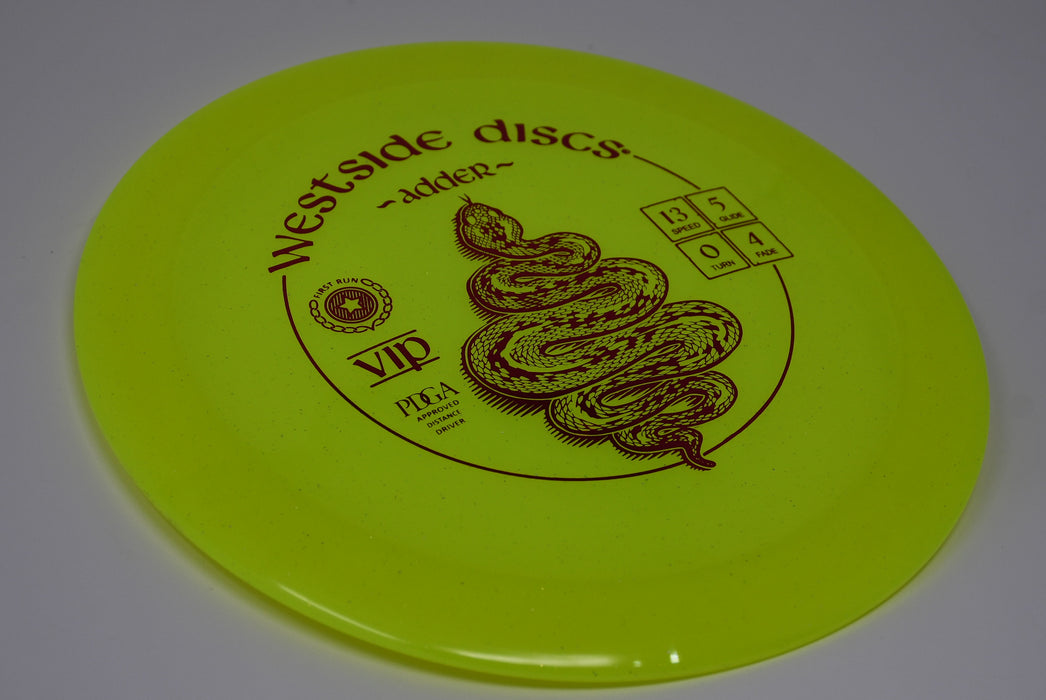 Buy Yellow Westside VIP Adder First Run Distance Driver Disc Golf Disc (Frisbee Golf Disc) at Skybreed Discs Online Store