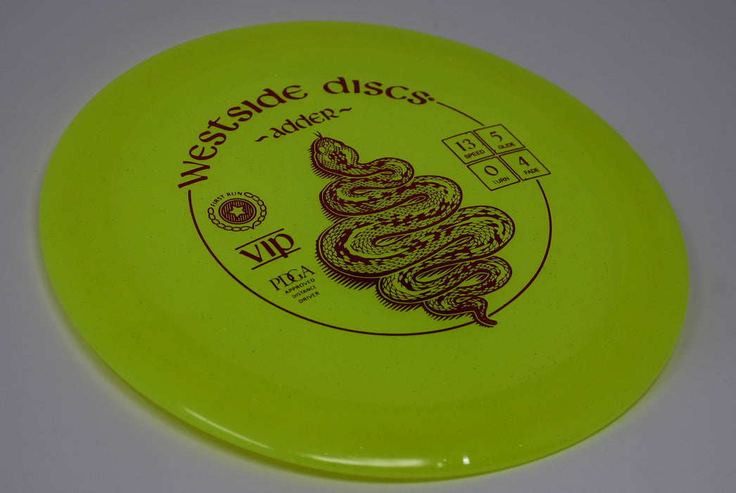 Buy Yellow Westside VIP Adder First Run Distance Driver Disc Golf Disc (Frisbee Golf Disc) at Skybreed Discs Online Store