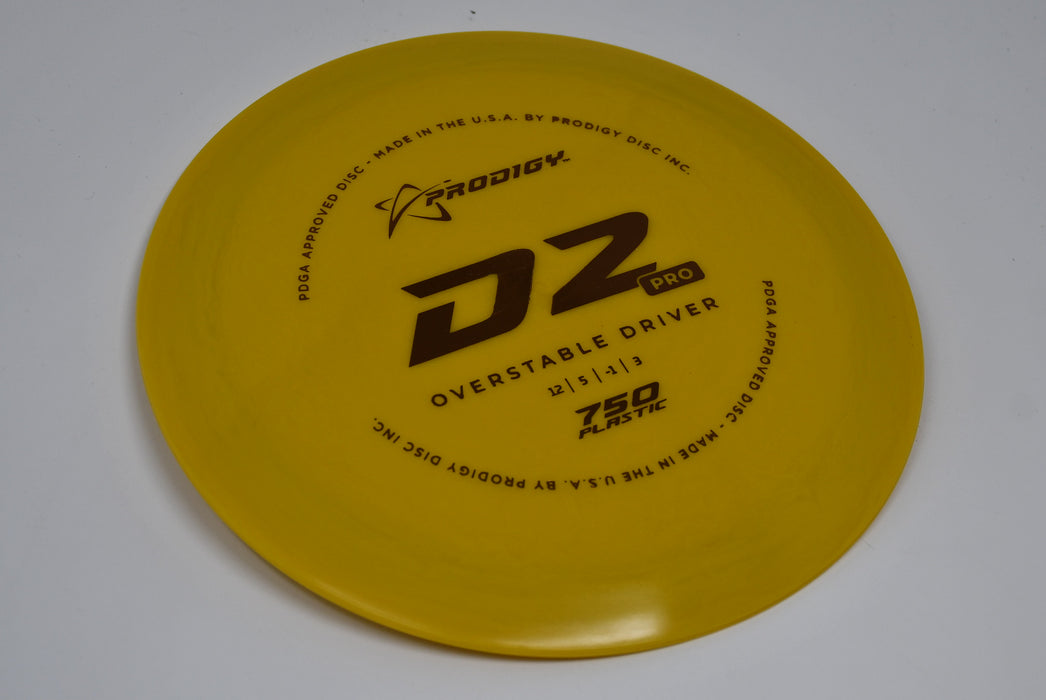 Buy Yellow Prodigy 750 D2 Pro Distance Driver Disc Golf Disc (Frisbee Golf Disc) at Skybreed Discs Online Store