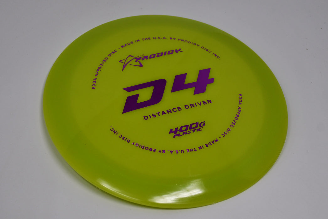 Buy Yellow Prodigy 400G D4 Distance Driver Disc Golf Disc (Frisbee Golf Disc) at Skybreed Discs Online Store
