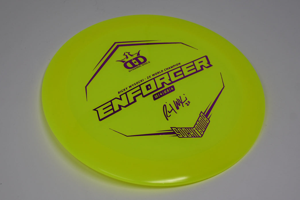 Buy Yellow Dynamic Lucid-X Enforcer Ricky Wysocki 2x Signature Distance Driver Disc Golf Disc (Frisbee Golf Disc) at Skybreed Discs Online Store