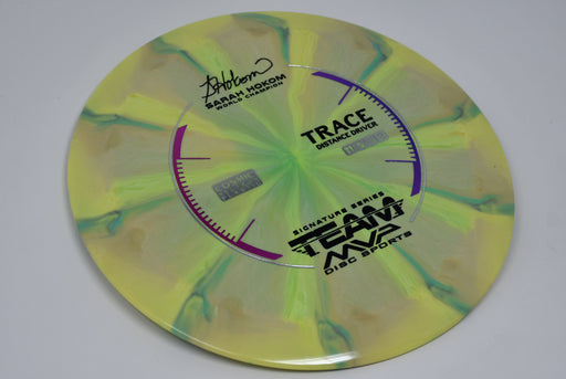 Buy Yellow Streamline Cosmic Neutron Trace Sarah Hokom Signature Series Distance Driver Disc Golf Disc (Frisbee Golf Disc) at Skybreed Discs Online Store