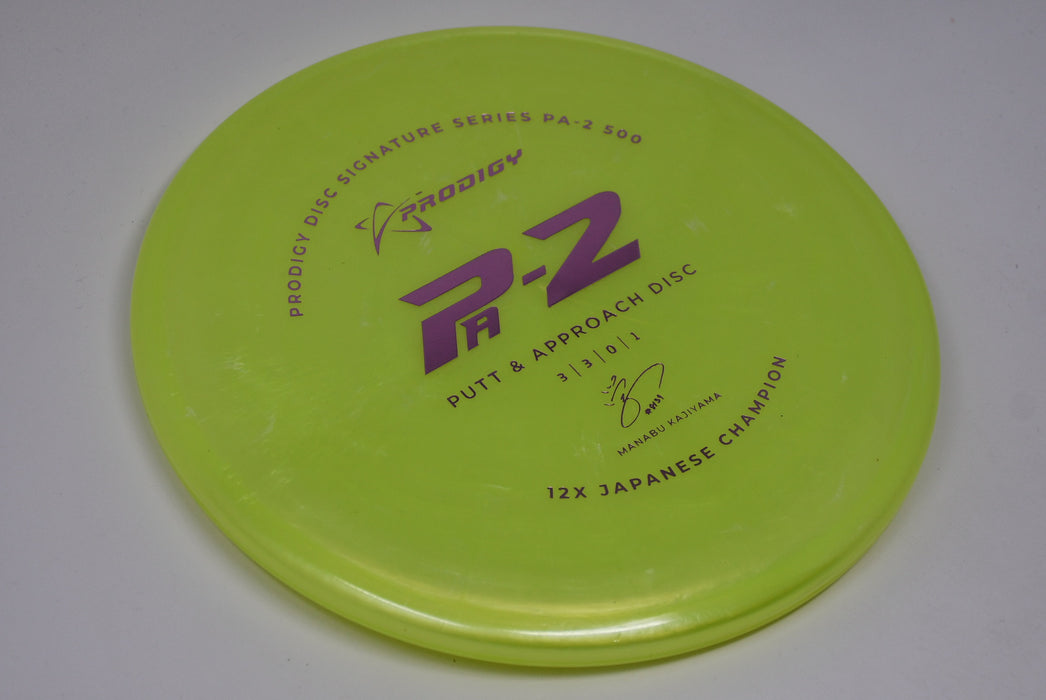 Buy Green Prodigy 500 PA2 Manabu Kajiyama Signature Series Putt and Approach Disc Golf Disc (Frisbee Golf Disc) at Skybreed Discs Online Store