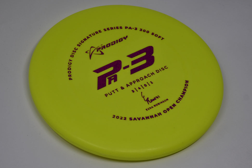 Buy Yellow Prodigy 300 Soft PA3 Ezra Robinson Signature Series Putt and Approach Disc Golf Disc (Frisbee Golf Disc) at Skybreed Discs Online Store