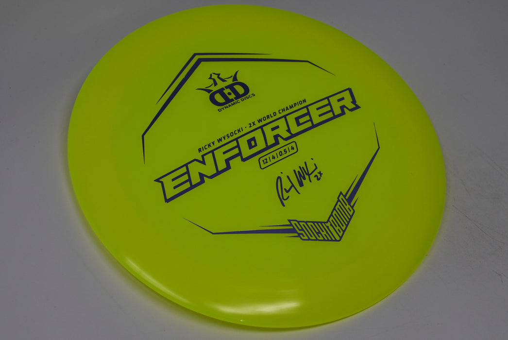 Buy Yellow Dynamic Lucid Enforcer Ricky Wysocki 2x Signature Distance Driver Disc Golf Disc (Frisbee Golf Disc) at Skybreed Discs Online Store