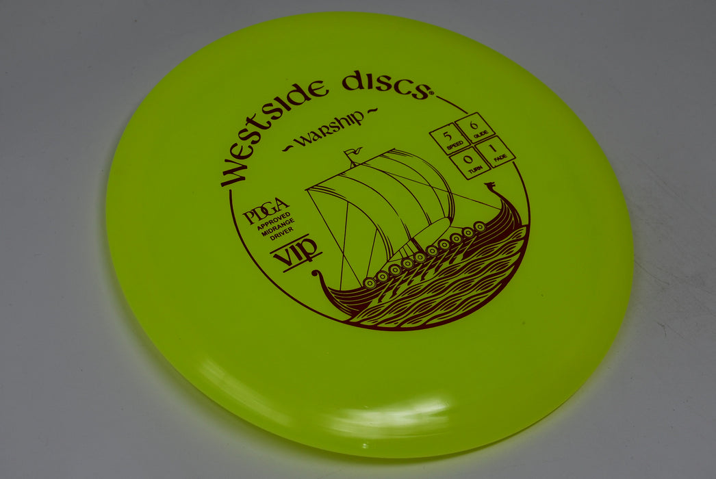 Buy Yellow Westside VIP Warship Midrange Disc Golf Disc (Frisbee Golf Disc) at Skybreed Discs Online Store